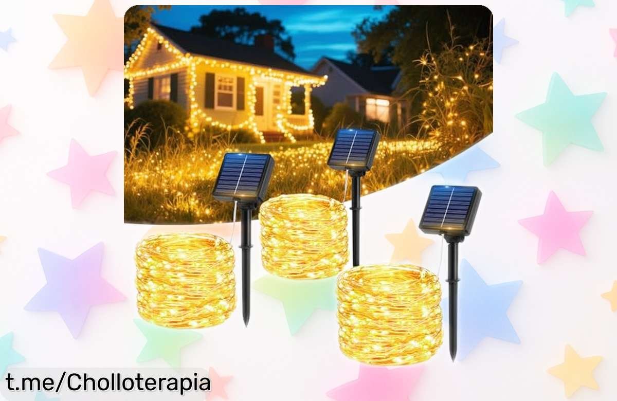 Luces solares Hoteril para exterior: dale vida a tu jardín con 3 tiras de 17 metros y 150 LEDs ¡Aprovecha este precio regalado antes de que se acabe!