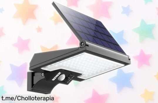 Luces solares JESLED para jardín con 108 LEDs y sensor de movimiento, ¡ofertón increíble que ilumina tus noches a un precio loco!