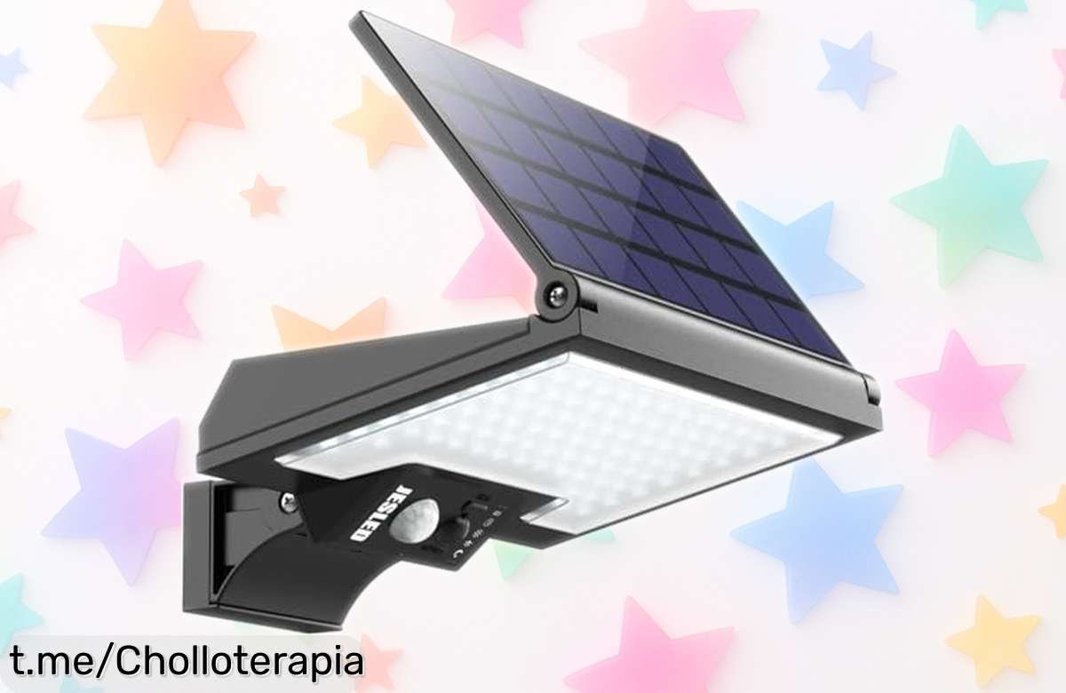 Luces solares JESLED para jardín con 108 LEDs y sensor de movimiento, ¡ofertón increíble que ilumina tus noches a un precio loco!