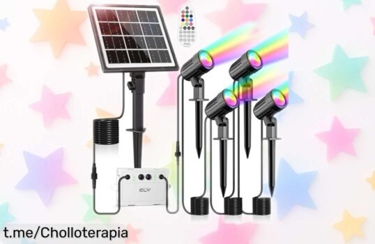 Luces solares LED CLY para jardín con 10 colores y control remoto a precio loco, transforma tu terraza en un lugar espectacular ¡No dejes pasar esta oferta increíble!