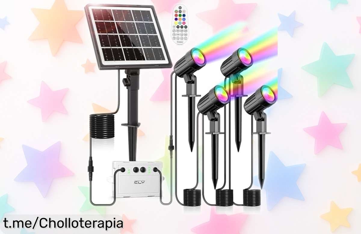 Luces solares LED CLY para jardín con 10 colores y control remoto a precio loco, transforma tu terraza en un lugar espectacular ¡No dejes pasar esta oferta increíble!