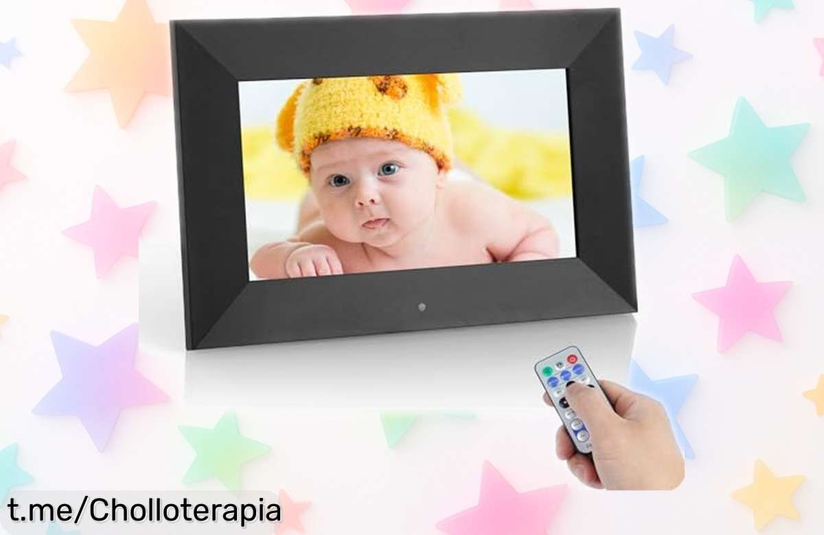 Marco de fotos digital Vicloon de 7” con pantalla táctil y mando a distancia, ¡ahora a un precio que parece de broma! No te pierdas la oportunidad de revivir tus mejores momentos.