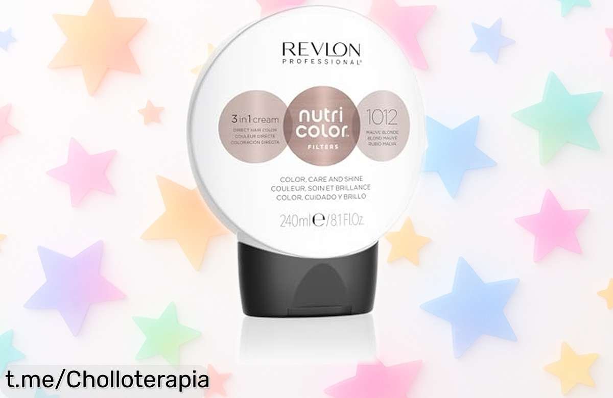Mascarilla de color temporal Revlon Professional Nutri Color Filters para un brillo perlado impresionante, a precio tirado y cuida tu melena ¡No te la pierdas!
