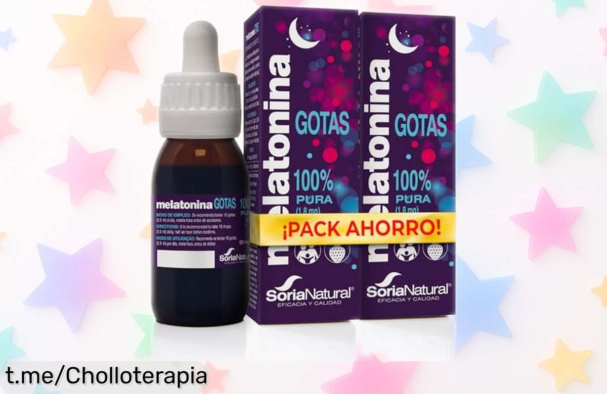 Melatonina pura en gotas Soria Natural 2×50 ml, duerme rápido y sin dependencia a un precio regalado que no puedes dejar escapar, las noches tranquilas te esperan.