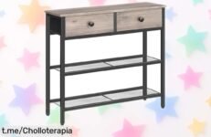 Mesa de entrada HOOBRO EBG72XG01, el super chollo que tu hogar necesita: diseño industrial y un precio rebajado para aprovechar cada rincón. ¡No te lo pierdas!