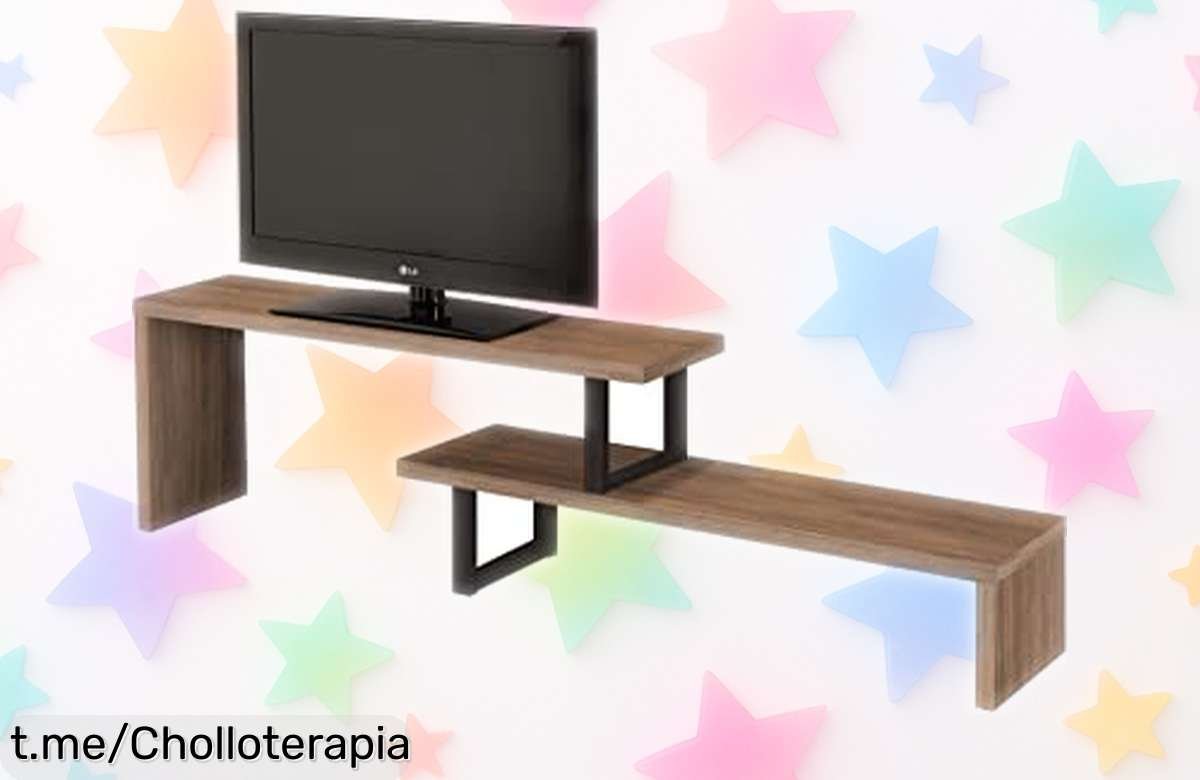 Mesa de televisión extensible HOGAR24: Un ofertón que transformará tu salón con estilo industrial vintage ¡No te quedes sin la tuya y sube de nivel ahora mismo!