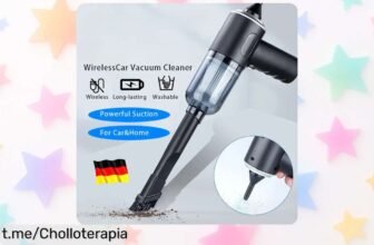Mini aspirador portátil para coche con potencia de 9000Pa ¡super chollo! Limpia sin cables y en húmedo o seco, aprovecha este ofertón que no cuadra. ¡Llévatelo ya antes que se acabe!
