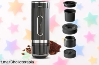 Mini cafetera exprés portátil Irishom, un chollo que te hará disfrutar de café delicioso al instante donde quieras; ¡aprovéchate del precio increíble y despierta tu día!