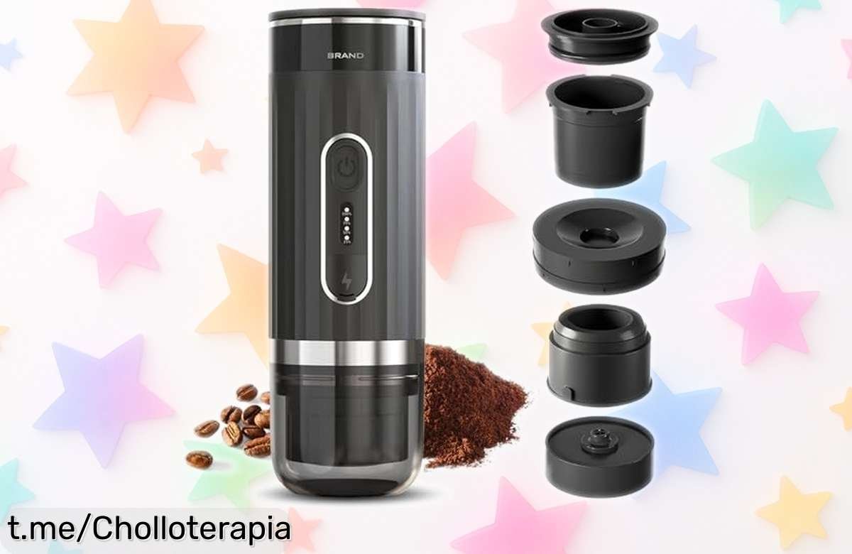 Mini cafetera exprés portátil Irishom, un chollo que te hará disfrutar de café delicioso al instante donde quieras; ¡aprovéchate del precio increíble y despierta tu día!