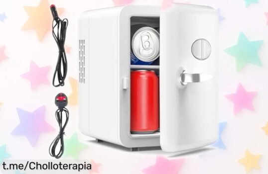 Mini nevera Vexloria 4L, el super chollo que enfría sin congelar tu skincare y snacks, ¡llévala a casa o al coche! No pierdas esta oferta limitada que te hace cuidarte siempre.