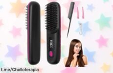 Mini plancha de pelo y barba 2 en 1 DASIAUTOEM, ¡calienta en solo 20 segundos y te la llevas sin cables! Aprovecha el precio increíble que no podrás dejar pasar.