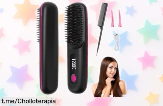 Mini plancha de pelo y barba 2 en 1 DASIAUTOEM, ¡calienta en solo 20 segundos y te la llevas sin cables! Aprovecha el precio increíble que no podrás dejar pasar.