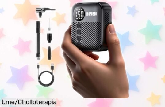 Minibomba eléctrica Tiny para bici con manómetro digital: inflado rápido y seguro al mejor precio, ¡no dejes pasar esta oportunidad que no volverá!