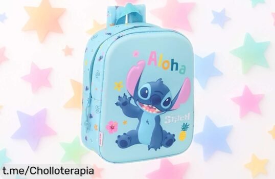 Mochila de guardería STITCH 3D, ¡diseño personalizable y duradera! Aprovéchate de esta oferta increíblemente práctica que fascinará a los más pequeños, no te quedes sin la tuya.