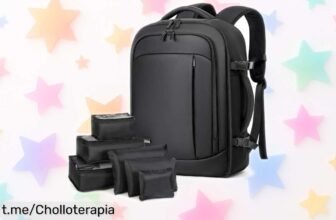 Mochila de viaje Lekespring con 6 bolsitas organizadoras y compartimento húmedo, ahora a precio de risa ¡No la dejes escapar para tus próximas aventuras!