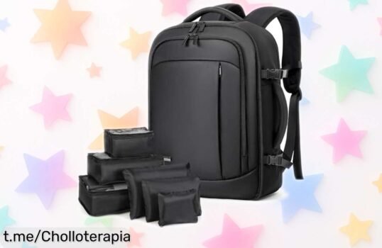 Mochila de viaje Lekespring con 6 bolsitas organizadoras y compartimento húmedo, ahora a precio de risa ¡No la dejes escapar para tus próximas aventuras!