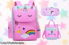 Mochila escolar de dibujos animados 3D con arcoíris, ¡precios locos que no vas a poder dejar pasar! Haz feliz a tu peque hoy mismo antes de que se agoten.