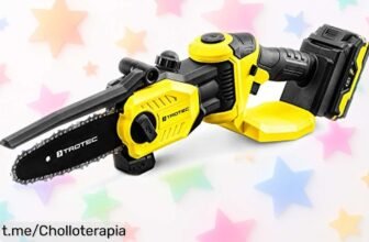 Motosierra eléctrica ligera TROTEC PCHS 1020V con batería Flexpower a precio de risa, ¡aprovecha el descuentazo antes de que se acabe y corta lo que quieras!