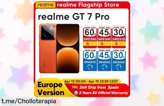 Móvil Realme GT 7 Pro con carga rapidísima y pantalla OLED, ¡rebajado a un precio loco que te dejará boquiabierto! No dejes pasar esta oportunidad única.
