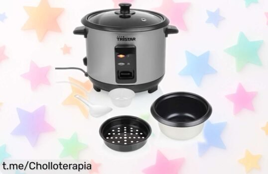 Olla arrocera pequeña Tristar RK6144, el chollazo que cocina rápido y mantiene tu arroz caliente ¡No dejes escapar esta oportunidad única en la cocina!