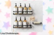 Organizador de baño Deyhoc 3 piezas en acero inoxidable: simplifica tu ducha sin líos a un precio de ganga, aguanta hasta 20 kg y se coloca sin taladro. ¡No te quedes sin el tuyo!