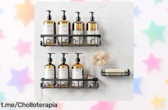 Organizador de baño Deyhoc 3 piezas en acero inoxidable: simplifica tu ducha sin líos a un precio de ganga, aguanta hasta 20 kg y se coloca sin taladro. ¡No te quedes sin el tuyo!