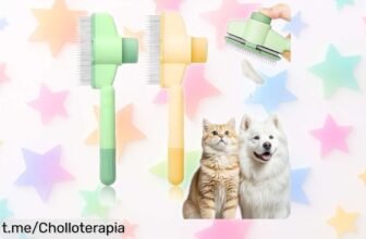 Pack 2 cepillos EAVUYIS para gatos y perros que eliminan el pelo muerto y se limpian solos: ¡ofertón increíble que hará feliz a tu mascota!