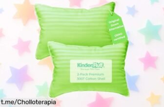 Pack de 2 almohadas junior Fluff para peques con fundas de algodón suave a precio loco, ¡aprovecha este super chollo y cuida sus sueños mientras duermen felices!