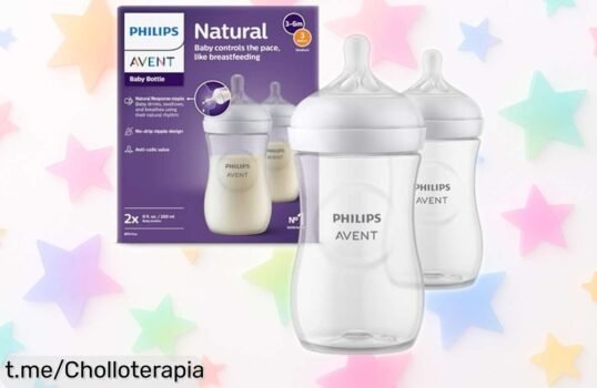 Pack de 2 biberones Philips Avent que imitan el pecho y evitan cólicos, ¡maravilla a precio reducido! Tu bebé disfrutará como nunca, no te los puedes perder.