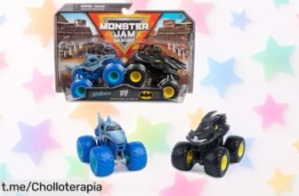 Pack de 2 coches Monster Jam Batman y Megalodon, precios rebajados para disfrutar carreras épicas. ¡No dejes pasar este juguete que encanta a los más pequeños!