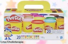 Pack de 20 botes de plastilina PlayDoh a un precio loco: ¡fomenta la creatividad y motricidad de los más pequeños mientras se divierten creando! Aprovecha esta oferta única ya.