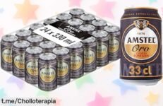 Pack de 24 Amstel Oro: calidad y sabor en cada trago, ¡no dejes escapar esta oferta increíble para tus mejores momentos!