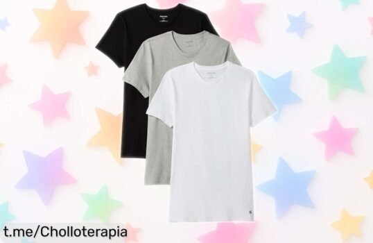 Pack de 3 camisetas básicas de algodón para hombre Calvin Klein a un precio irrefutable; renueva tu armario y siente la frescura del estilo sin esfuerzo.