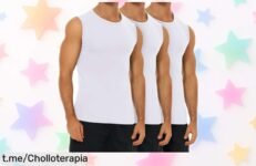Pack de 3 camisetas interiores FALARY, ¡ofertón imperdible! Aguantan lavados y absorben el sudor sin etiquetas molestas. No te quedes sin las tuyas ¡consíguelas ya!