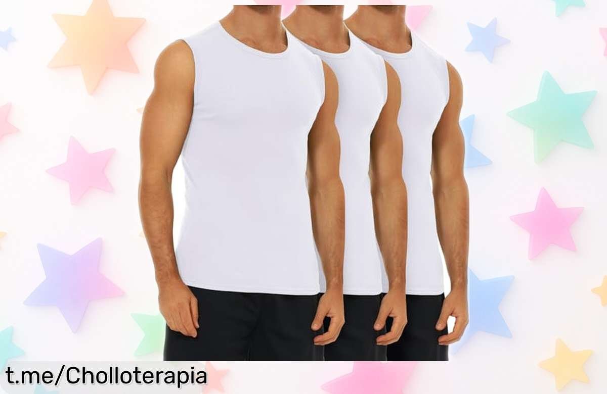Pack de 3 camisetas interiores FALARY, ¡ofertón imperdible! Aguantan lavados y absorben el sudor sin etiquetas molestas. No te quedes sin las tuyas ¡consíguelas ya!