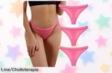 Pack de 3 tangas de encaje para mujer, rebajadas a precio increíble: siente la frescura y renueva tus básicos ¡No dejes pasar este ofertón!