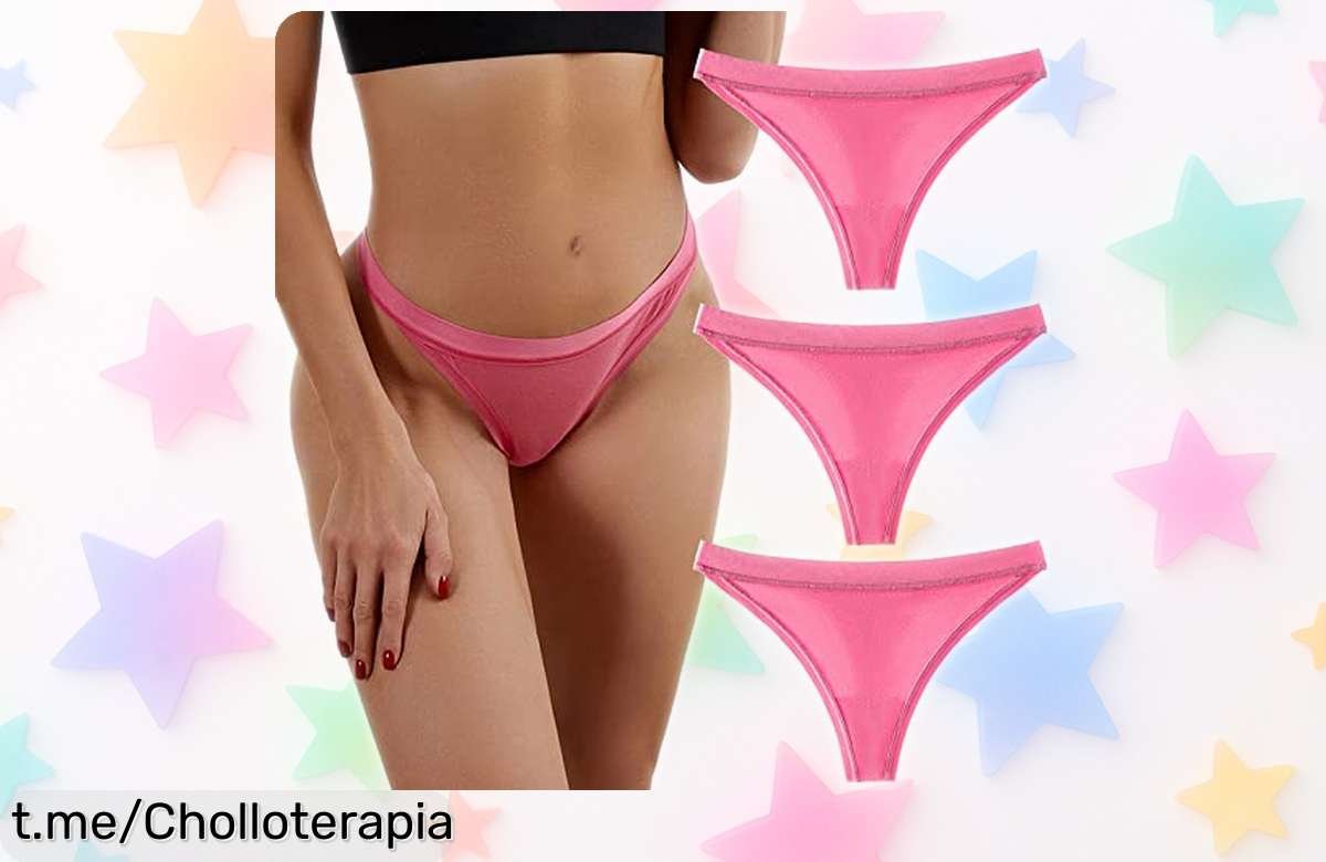 Pack de 3 tangas de encaje para mujer, rebajadas a precio increíble: siente la frescura y renueva tus básicos ¡No dejes pasar este ofertón!