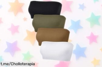 Pack de 4 brasieres tipo bandeau Blulu para mujer, sin costuras ni relleno, un gustazo a precio loco: ¡luce natural y fresca en tus mejores outfits!