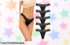 Pack de 5 tangas VOENXE sin costuras y con encaje a un precio loco, ¡no te las puedes perder! Siente la libertad todos los días por muy poco.