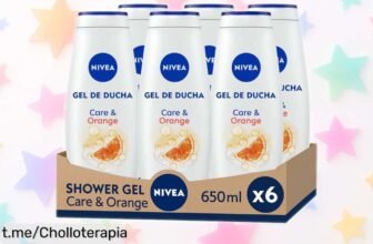 Pack de 6 geles de ducha Nivea Care & Orange a un precio loco que hará que tu piel brille y huela genial durante semanas, ¡no te quedes sin el tuyo!