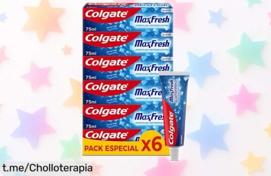 Pack de 6 pastas de dientes Colgate Max White con frescor duradero y sabor menta, aprovecha este ofertón que hará sonreír tu boca ¡No te quedes sin el tuyo!