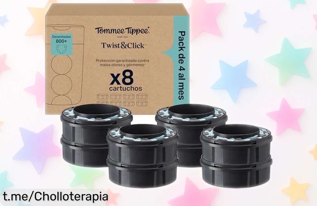 Pack de 8 cartuchos recambio Tommee Tippee Twist & Click: Mantén los olores a raya en solo un minuto, ¡aprovéchalo que este chollo no estará por mucho tiempo!