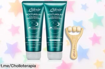 Pack duplo de crema reductora nocturna Elifexir Nocturslim con rodillo: ¡oferta irrepetible para lucir una piel firme por un precio que te hará sonreír!