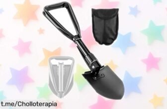 Pala plegable ligera de acero al carbono: chollazo para tus aventuras en camping y senderismo, no te quedes sin la tuya ¡aprovéchalo ya antes de que desaparezca!