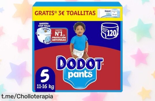 Pañales Dodot Bebé Pants por 120 unidades que absorben al instante y evitan fugas, ¡ofertón a precio locazo para que disfrutes cada momento sin preocupaciones!