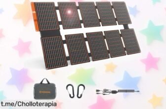 Panel solar plegable FlexSolar 100W, ideal para cargar tus dispositivos en cualquier lugar, ahora a un precio loco que no querrás dejar escapar. ¡Hazlo tuyo ya!