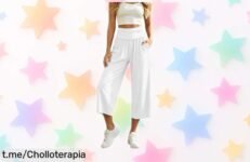 Pantalón deportivo de mujer con cintura alta y bolsillos a precio loco para que te muevas con estilo y comodidad; ¡aprovecha este ofertón antes de que se acabe!