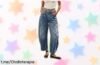 Pantalón vaquero de mujer Barrel Jeans con pierna ancha y cintura alta, ¡rebajado a un precio que no puedes dejar escapar para renovar tu armario ya!