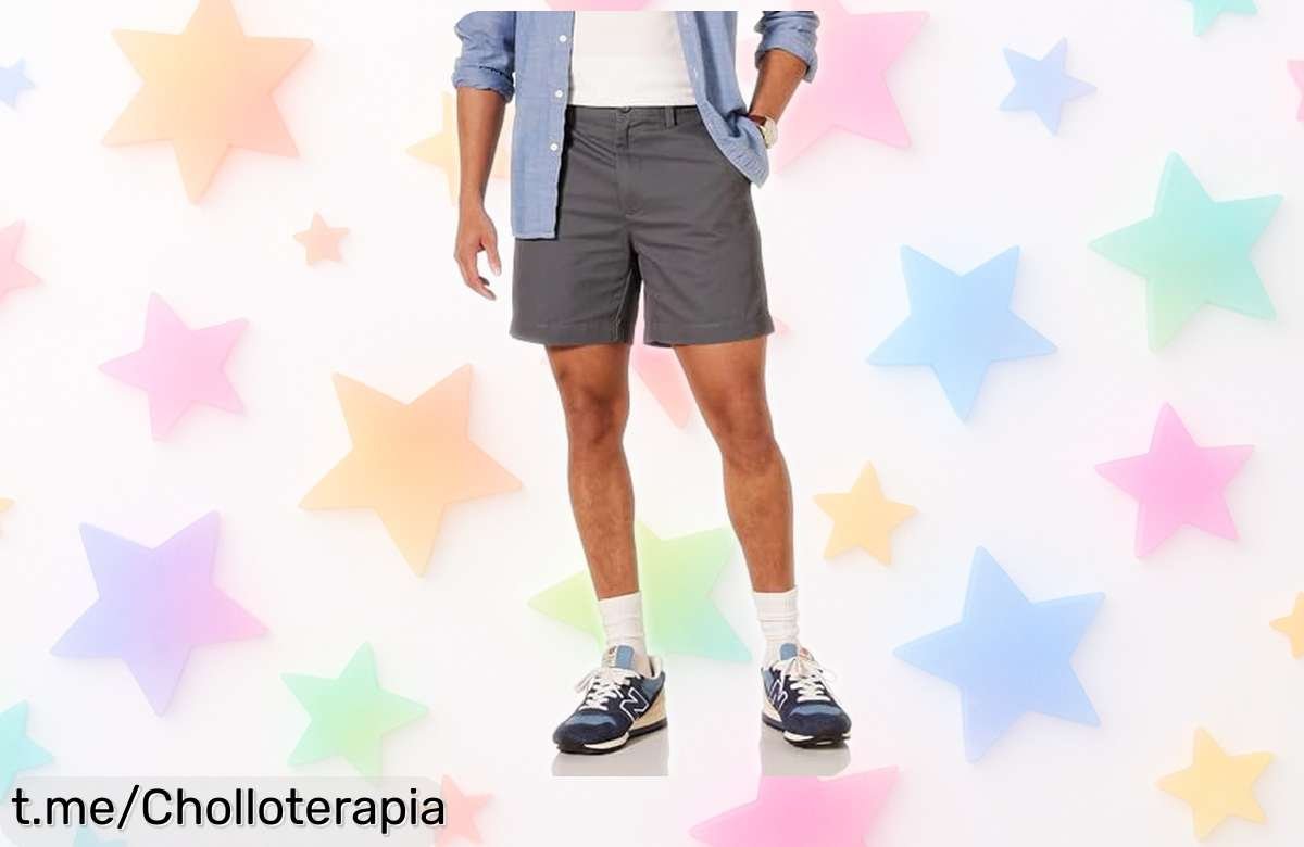 Pantalones cortos chinos Amazon Essentials para hombre a precio loco, ¡no dejes pasar este ofertón que te hará lucir increíble y sentirte cómodo!