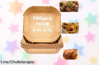 Papel para freidora de aire en pack de 100 unidades: ¡Limpieza fácil y ahorra líos a un precio loco que no podrás dejar pasar!